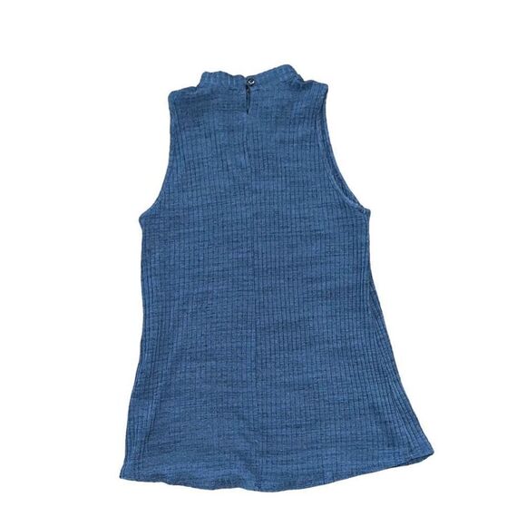 PAPER CRANE Blue Tank Top Blouse W/ Criss Cross bodice Size Medium￼ - Picture 2 of 4